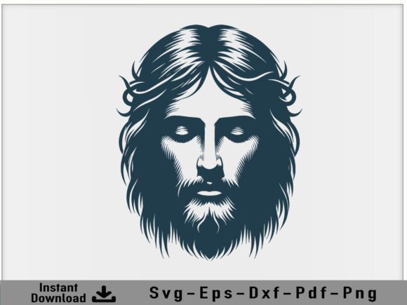 Download Jesus Christ Face Svg Vector Silhouette - Premium Bundle