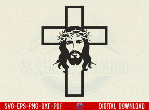 Download Cross with Jesus Face SVG - Jesus face svg Collection