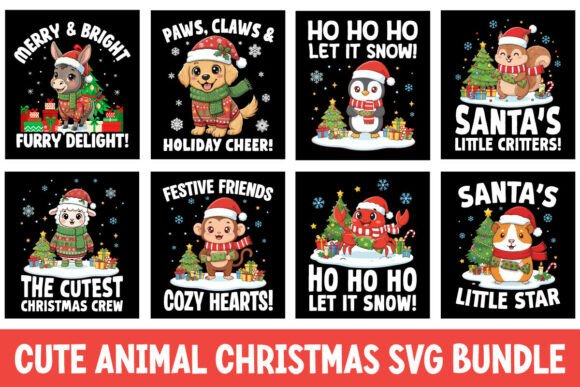 Download Cute Animal Christmas SVG Bundle - Christmas svg bundle Collection