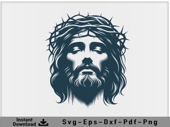 Download Jesus Christ Face Svg Vector Silhouette - Premium Resources