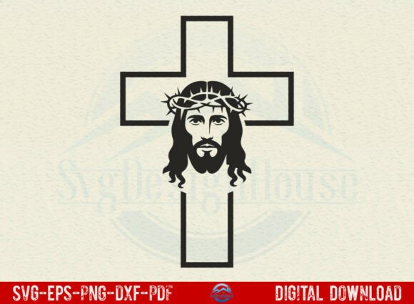 Download Cross with Jesus Face SVG - Jesus face svg Collection