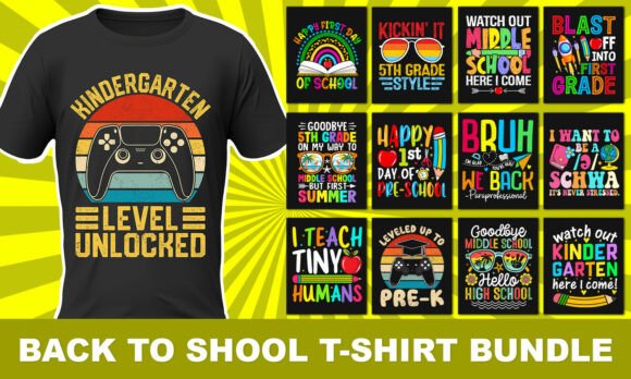 Download Back to School Colorful T-Shirt Bundle - Premium Resources