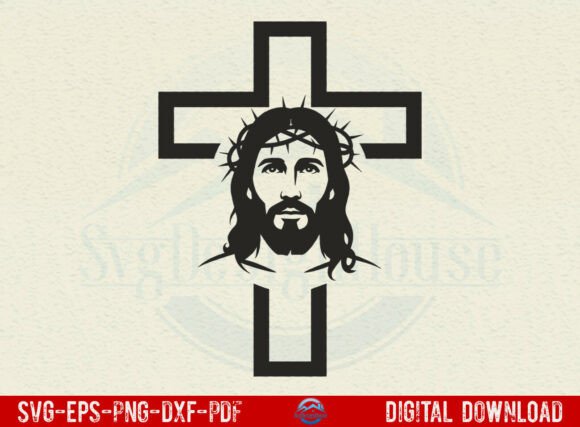 Download Cross with Jesus Face SVG - Jesus face svg Collection