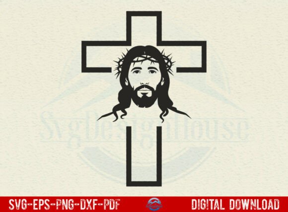 Download Cross with Jesus Face SVG - Jesus face svg Collection