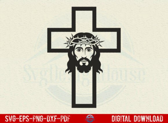Download Cross with Jesus Face SVG - Jesus face svg Collection