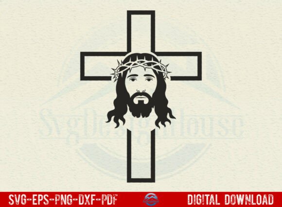 Download Cross with Jesus Face SVG - Jesus face svg Collection