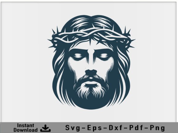 Download Jesus Christ Face Svg Vector Silhouette - Premium Resources
